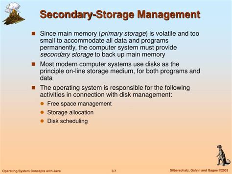 what are the three major functions of an operating system concerning secondary storage management