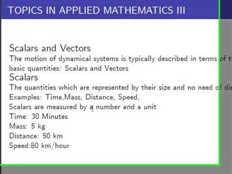 what are the topics in applied mathematics 1