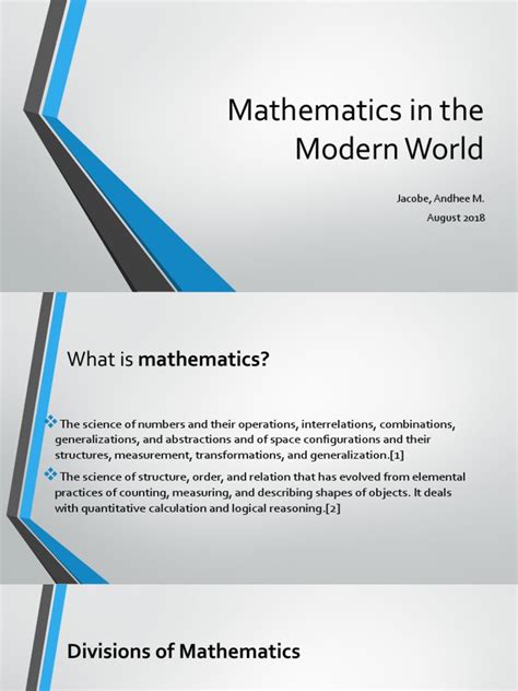 what are the topics in mathematics in the modern world
