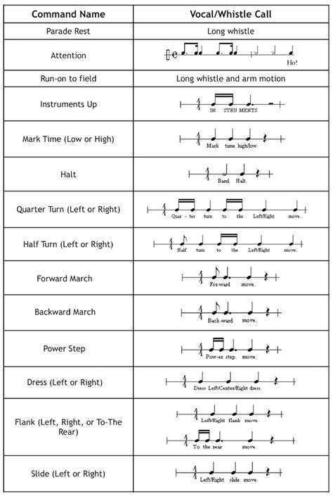 what are the two basic types of marching commands