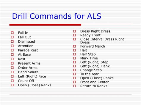 what are the two commands of drill