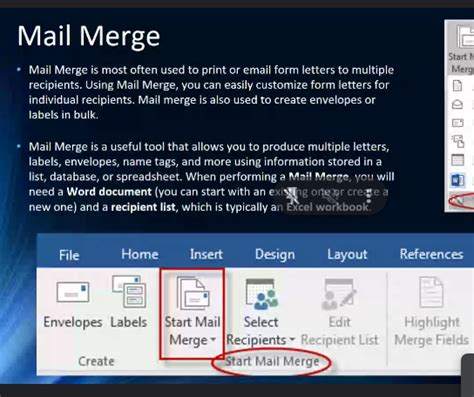 what are the two essential components required to perform a mail merge