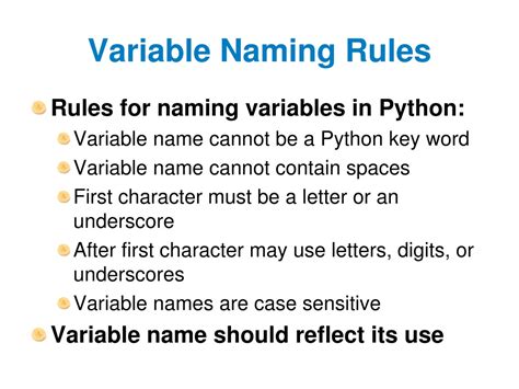 what are the various rules for naming a variable in python