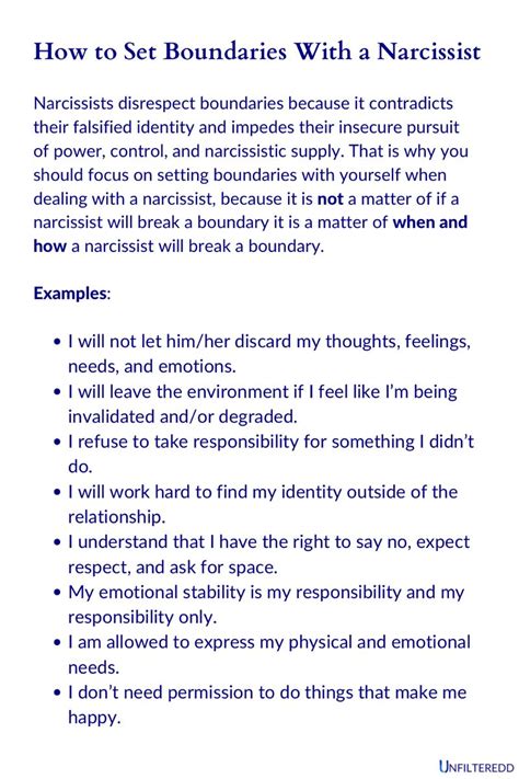 what boundaries to set with a narcissist