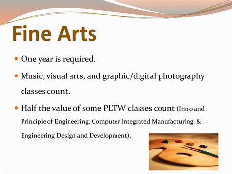 what classes count as fine arts