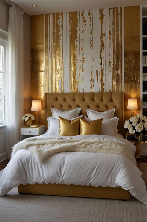 what color goes with white and gold bedroom