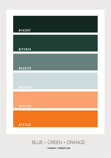 what color scheme is blue green and orange