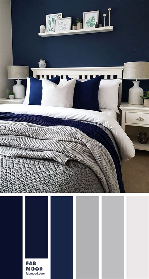 what colors go with navy blue in a bedroom