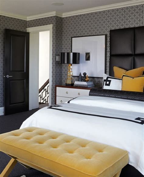 what colour goes with black and white bedroom