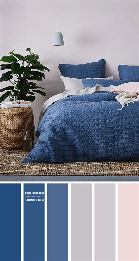 what colour goes with blue in bedroom