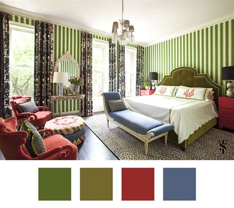 what colour goes with green in a bedroom