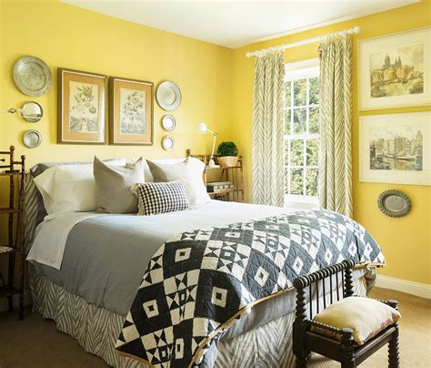 what colour goes with yellow and grey bedroom