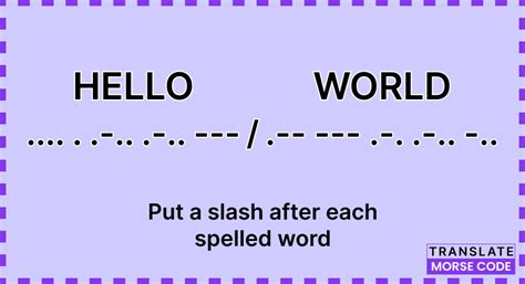 what do slashes mean in morse code