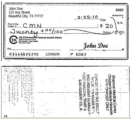 what do the numbers on the back of a cancelled check mean