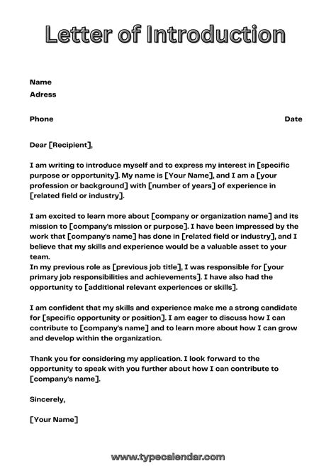what do you write in an introduction letter