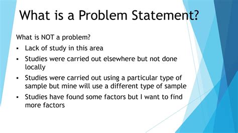 what do you write in problem statement