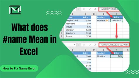 what does #name mean in excel