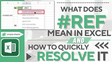 what does #ref mean in excel vlookup