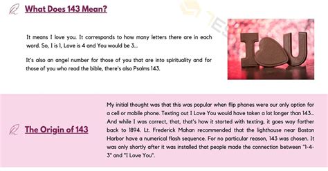 what does 143 mean in terms of love
