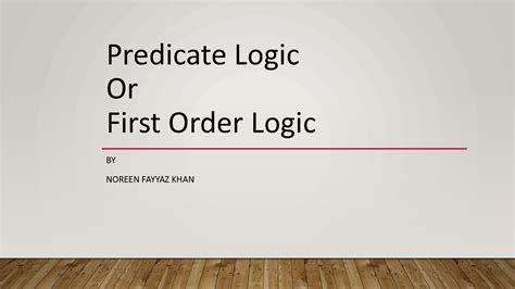 what does a first order predicate logic contain mcq