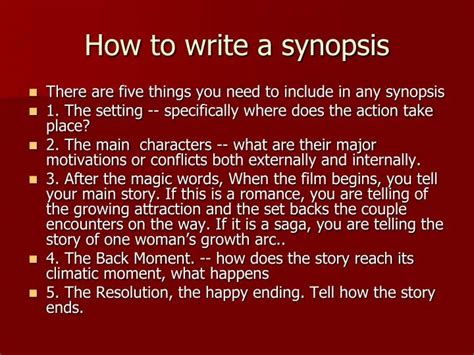 what does a project synopsis include