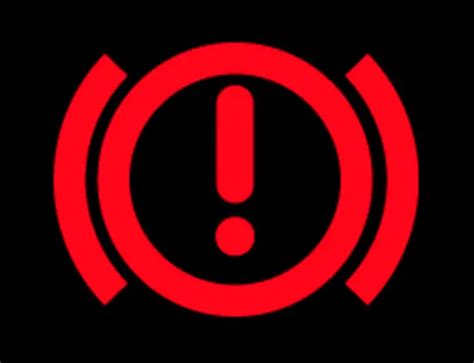 what does a red exclamation mark in a circle mean in a car