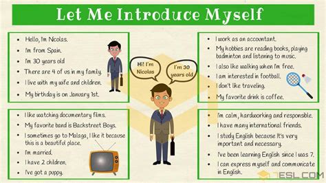 what does a self introduction include