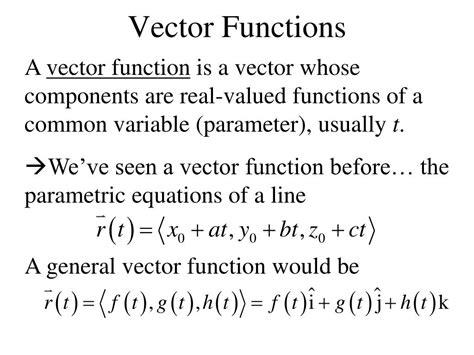 what does a vector valued function look like
