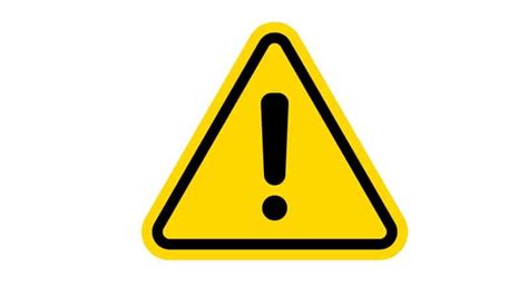 what does a white triangle with an exclamation mark mean
