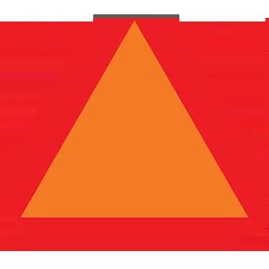 what does an orange and red triangular sign mean on a vehicle