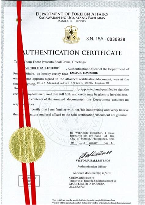 what does authenticated document mean