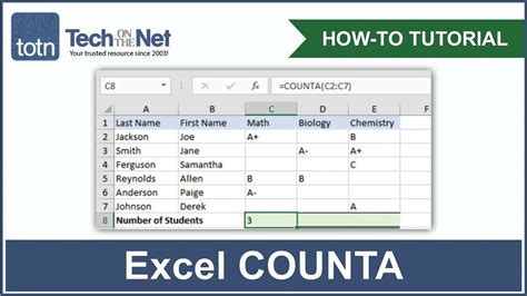 what does counta formula in excel