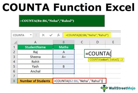 what does counta in excel mean
