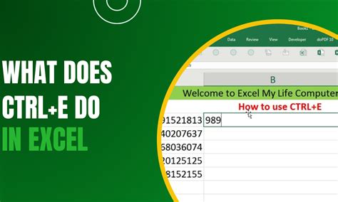 what does ctrl e do in excel