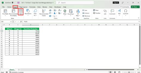 what does ctrl t do in excel