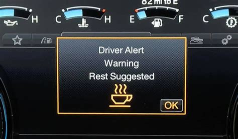 what does driver alert warning rest suggested