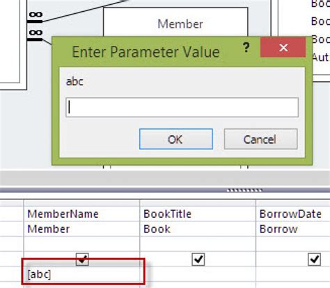 what does enter parameter value mean in access