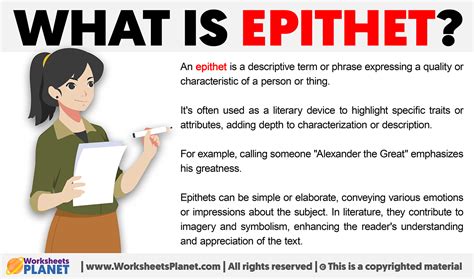 what does epithets mean in english