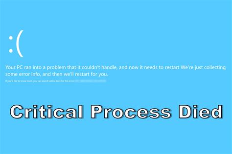 what does error code critical process died mean
