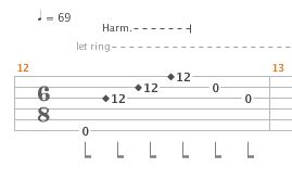 what does harm mean in guitar tabs