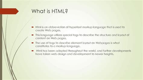 what does html mean in web design