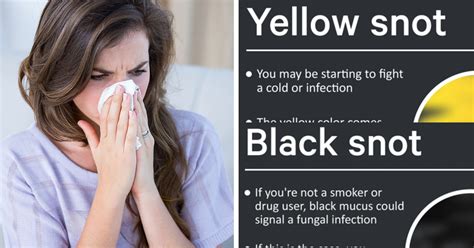 what does it mean if there is black stuff in your snot