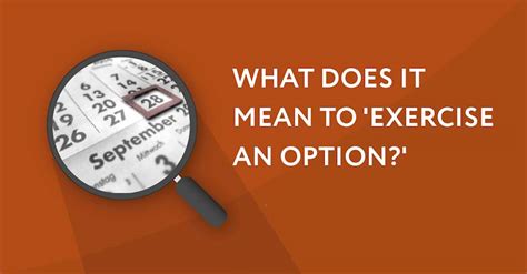what does it mean to exercise the option