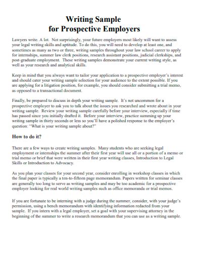 what does it mean when a job asks for a writing sample