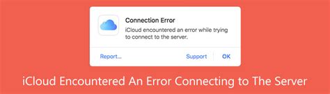 what does it mean when icloud cannot connect to server
