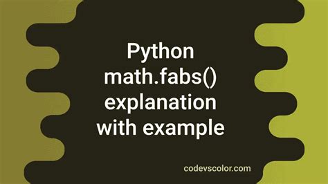 what does math fabs do in python