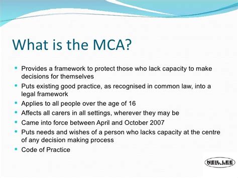 what does mca stand for in business