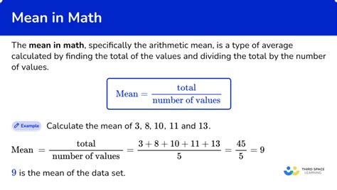 what does mean in math example