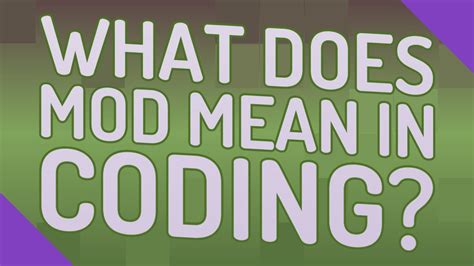 what does mod 2 mean in coding