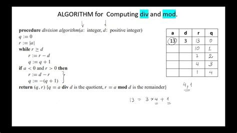 what does mod and div mean in computer science
